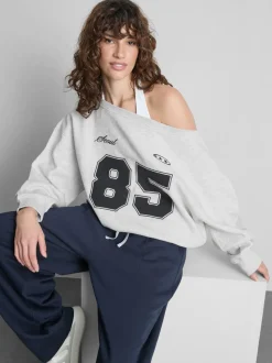 The Primark Scene | Schulterfreies Sweatshirt im College-Stil
