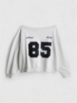 The Primark Scene | Schulterfreies Sweatshirt im College-Stil