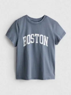 The Primark Scene | T-Shirt mit Slogan in Acid-Wash-Optik