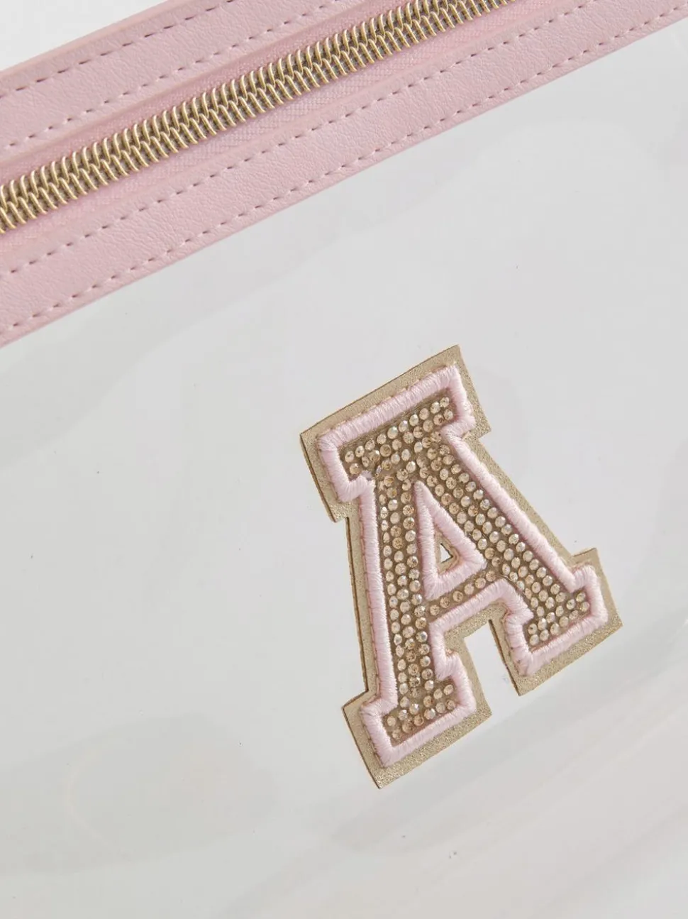 Transparente Make-up-Tasche mit Initiale