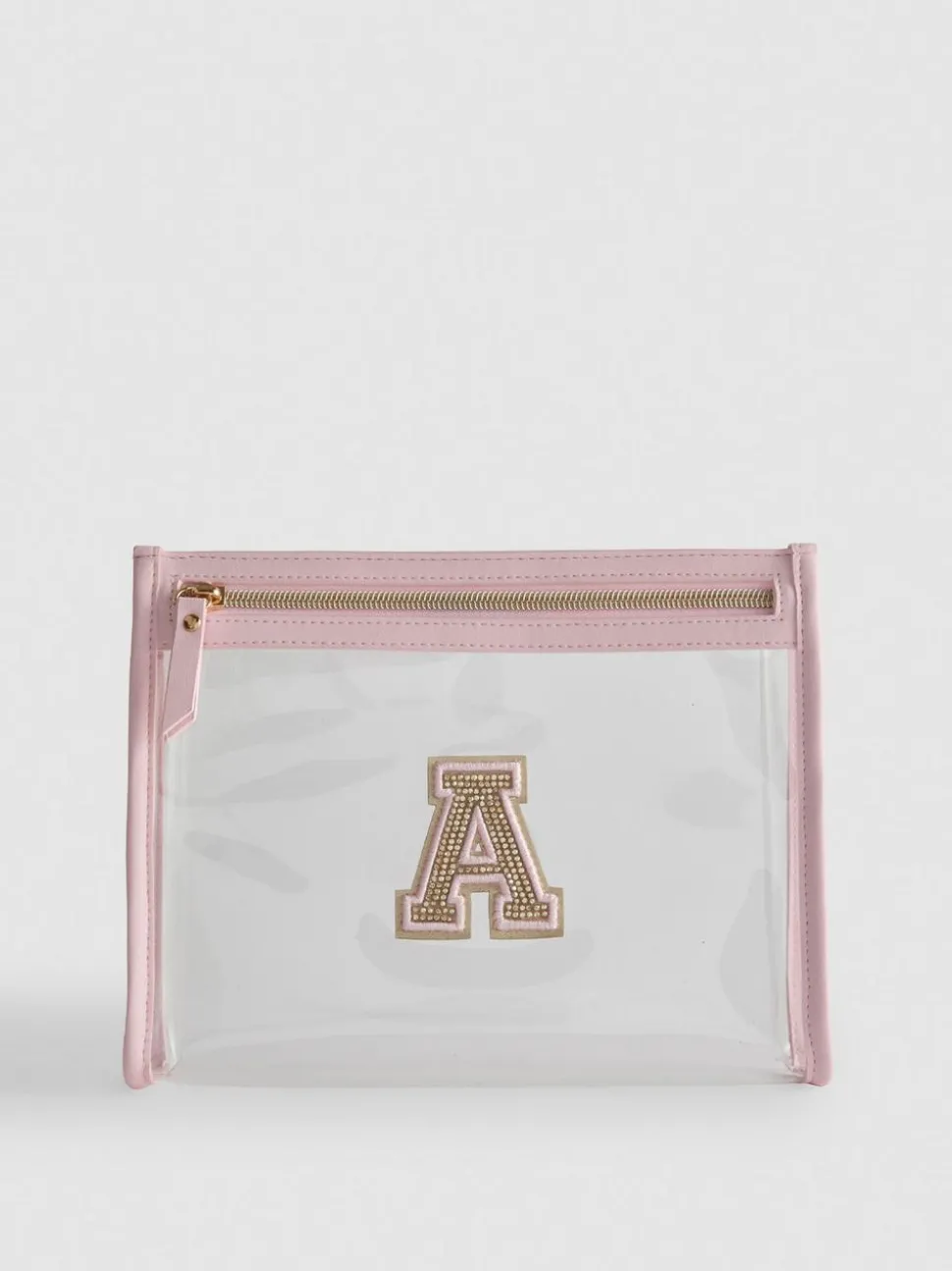 Transparente Make-up-Tasche mit Initiale
