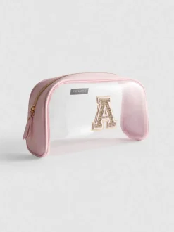 Transparente Make-up-Tasche mit Initiale