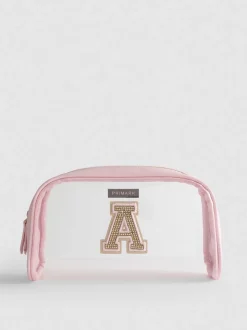 Transparente Make-up-Tasche mit Initiale