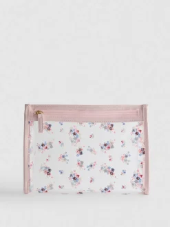 Transparente Make-up-Tasche mit Blumenmuster