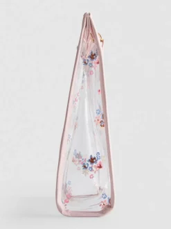 Transparente Make-up-Tasche mit Blumenmuster