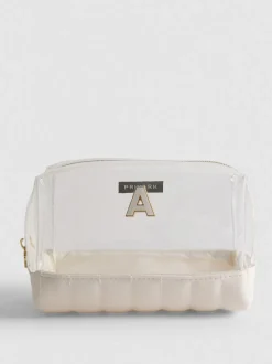 Transparente Make-up-Tasche mit Initiale