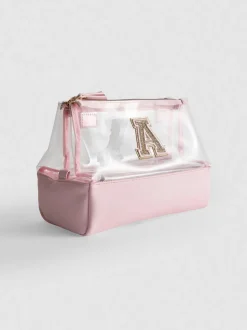 Transparente Make-up-Tasche mit Initiale