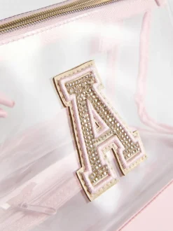 Transparente Make-up-Tasche mit Initiale