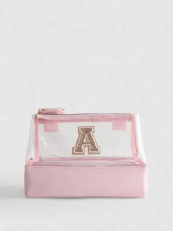 Transparente Make-up-Tasche mit Initiale