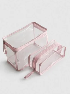 Transparente Make-up-Taschen, 2er-Pack