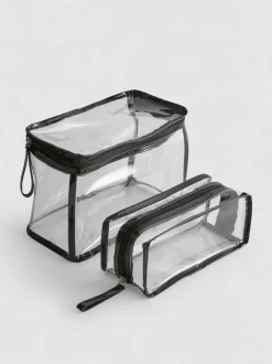 Transparente Make-up-Taschen, 2er-Pack