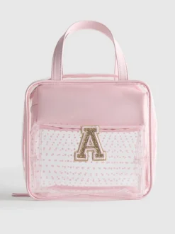 Transparentes Make-up-Taschen-Set mit Initiale