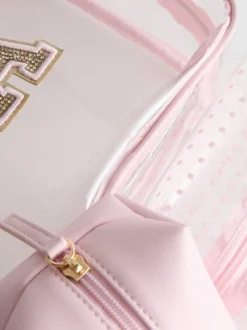 Transparentes Make-up-Taschen-Set mit Initiale