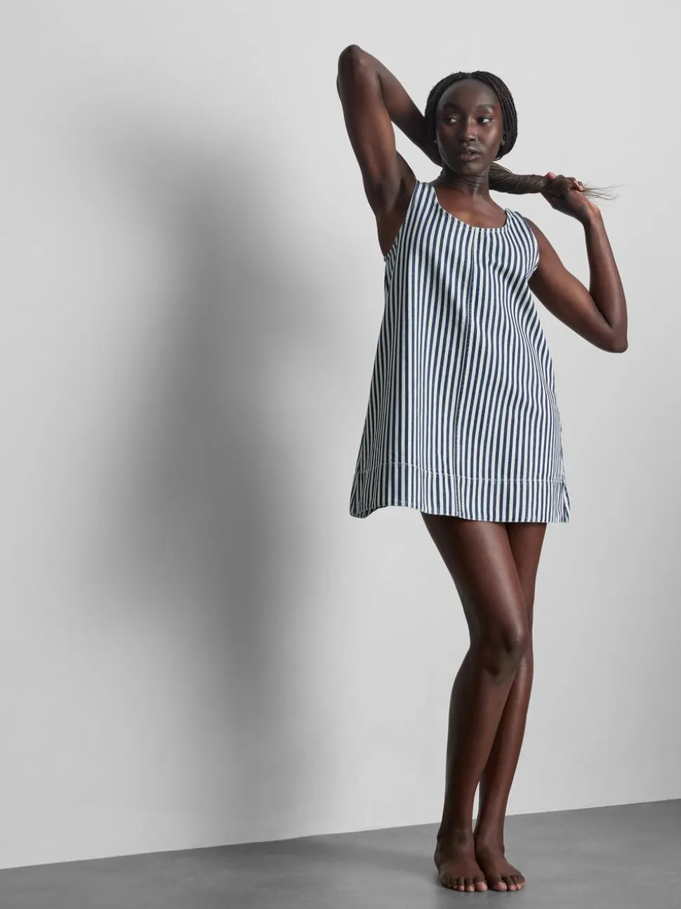 Trapez-Minikleid aus Baumwolldenim