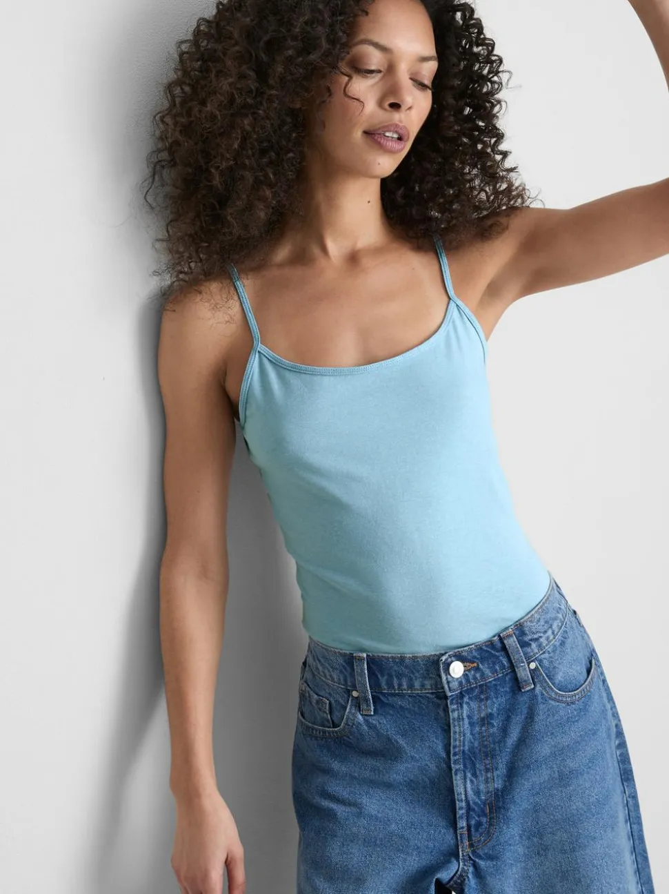 Trägertop mit Stretch und hohem Baumwollanteil