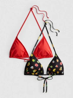 Triangel-Bikinitop mit Print, 2er-Pack