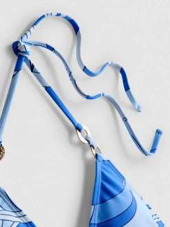 Triangel-Bikinitop mit Wirbelmuster