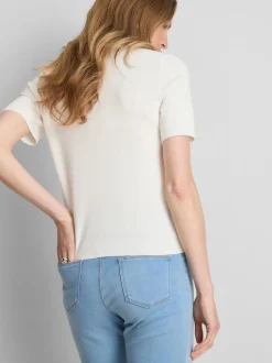 T-Shirt aus dichtem Strick