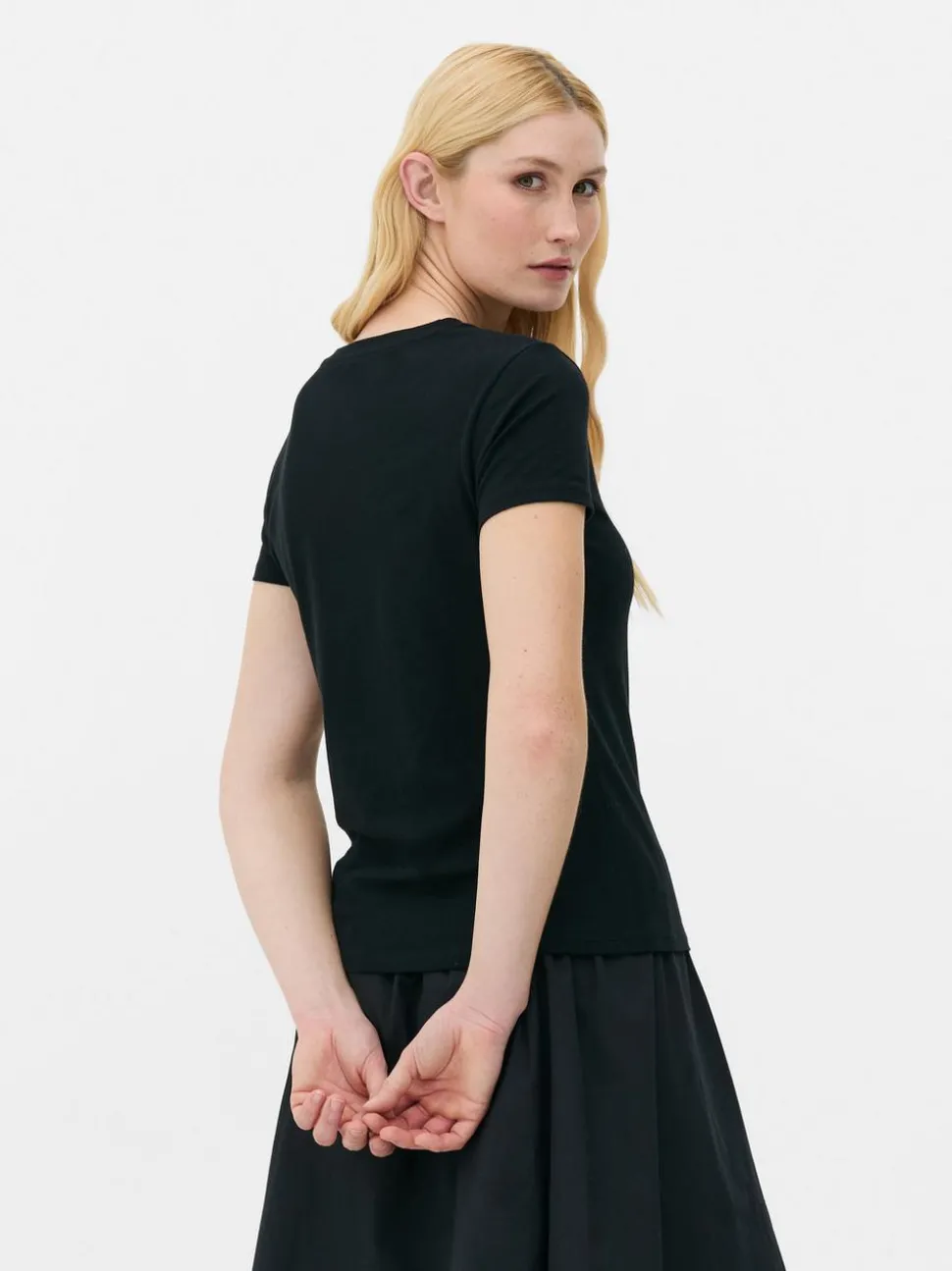 T-Shirt aus Stretch mit Rundhalsausschnitt