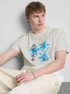 T-Shirt mit Grafik und Blumenmotiv