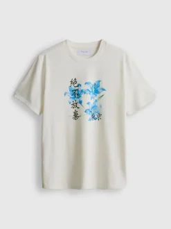 T-Shirt mit Grafik und Blumenmotiv