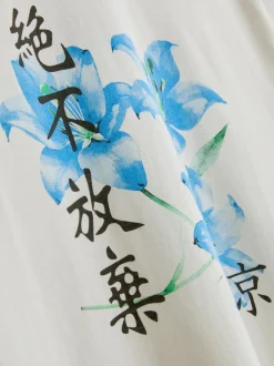 T-Shirt mit Grafik und Blumenmotiv