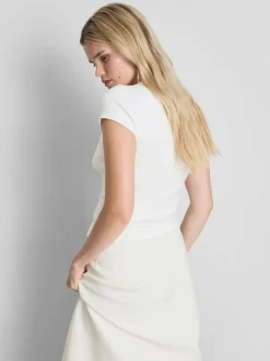 T-Shirt mit hohem Baumwollanteil und Knopfleiste