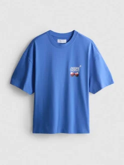 T-Shirt mit Kirschgrafik aus reiner Baumwolle