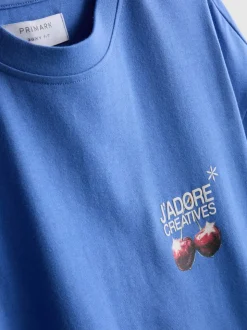 T-Shirt mit Kirschgrafik aus reiner Baumwolle