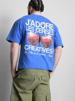 T-Shirt mit Kirschgrafik aus reiner Baumwolle