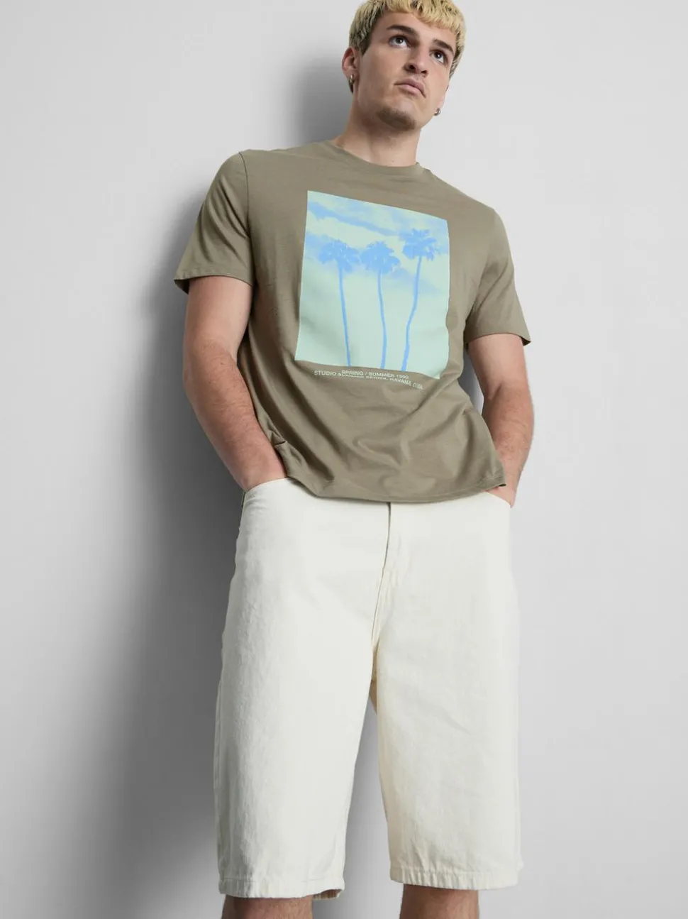 T-Shirt mit Palmen-Grafik