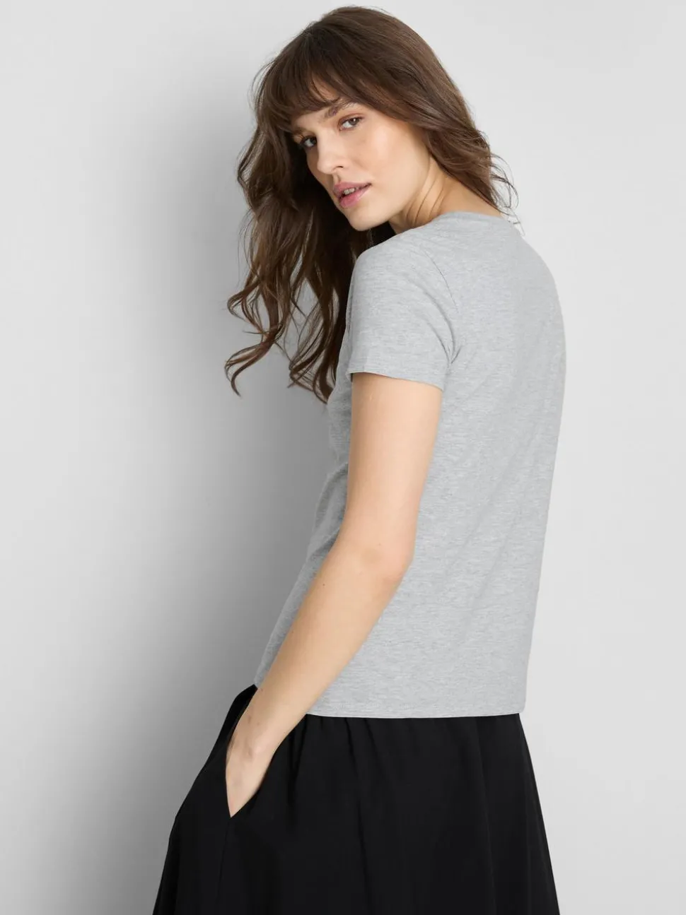 T-Shirt mit Rundhalsausschnitt und hohem Baumwollanteil