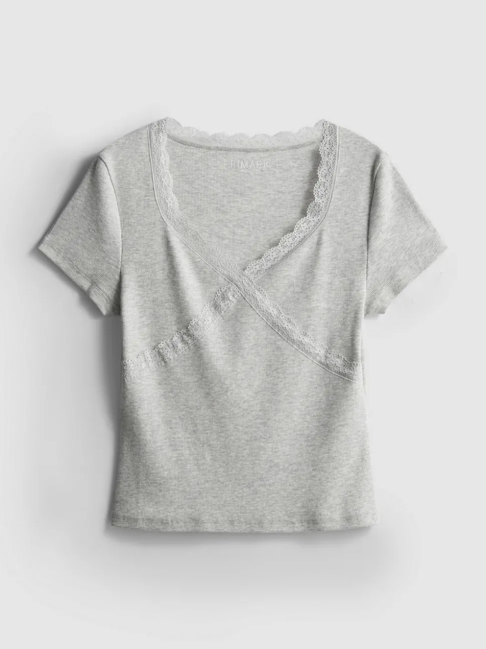 T-Shirt mit Spitzenbesatz und hohem Baumwollanteil