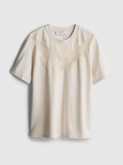 T-Shirt mit Spitzeneinsatz