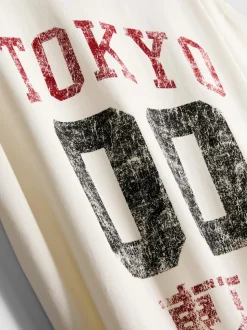 T-Shirt mit Tokyo-Grafik im Used-Look