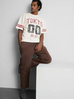 T-Shirt mit Tokyo-Grafik im Used-Look