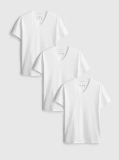 T-Shirt mit V-Ausschnitt, 3er-Pack