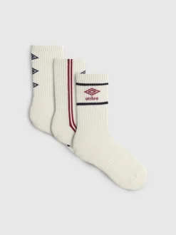 „Umbro“ Crew-Socken aus Baumwolle, 3er-Pack