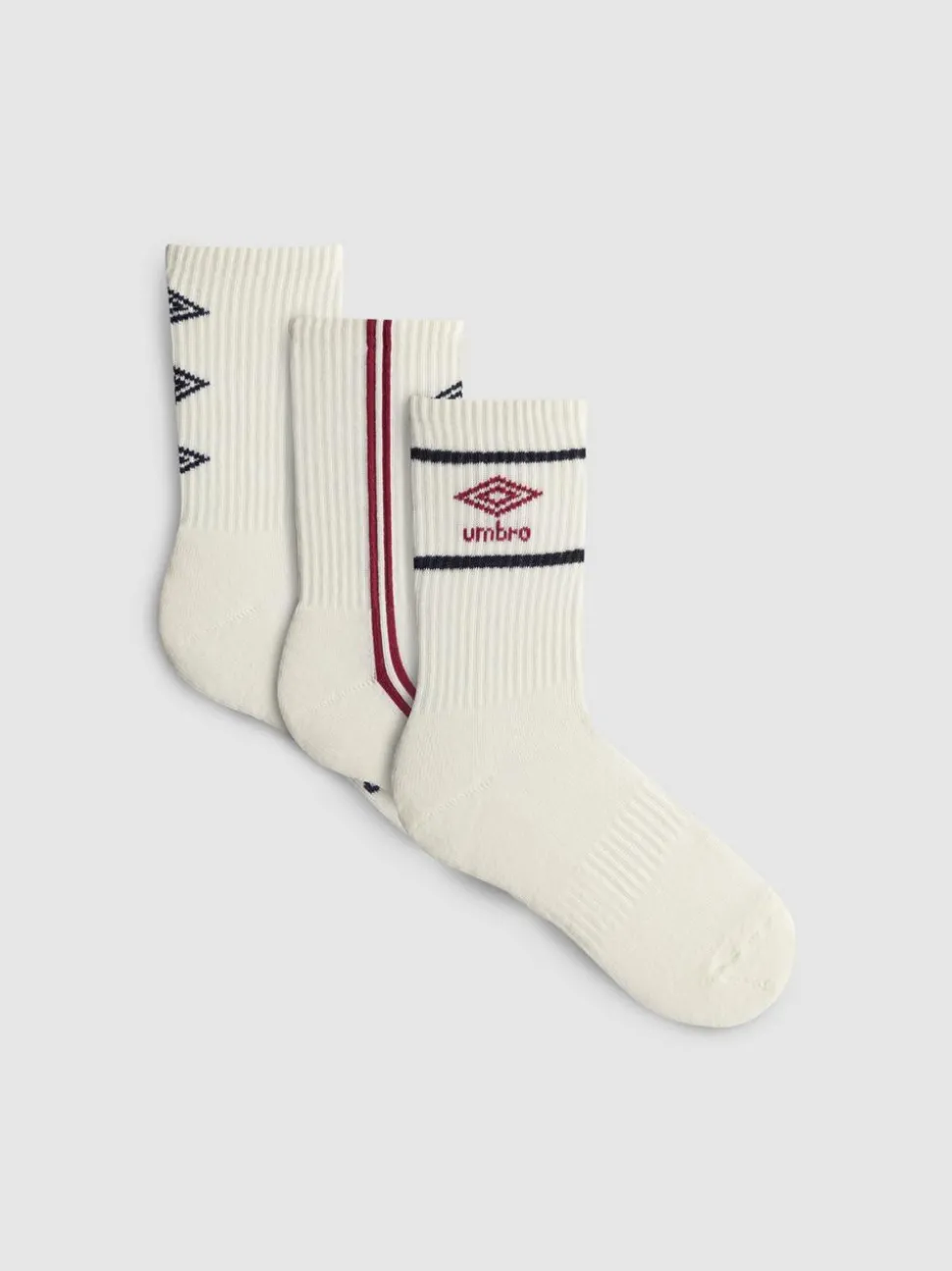 „Umbro“ Crew-Socken aus Baumwolle, 3er-Pack
