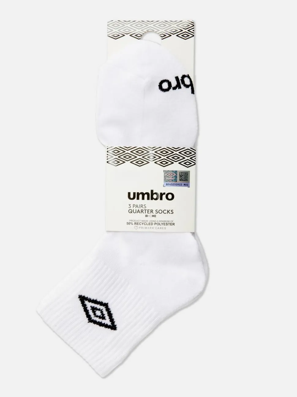 „Umbro“ Crew-Socken in Viertellänge, 3er-Pack