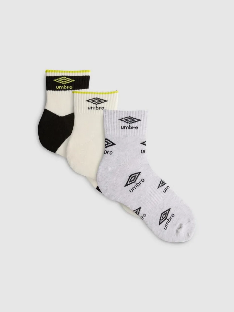 „Umbro“ Crew-Socken in Viertellänge, 3er-Pack