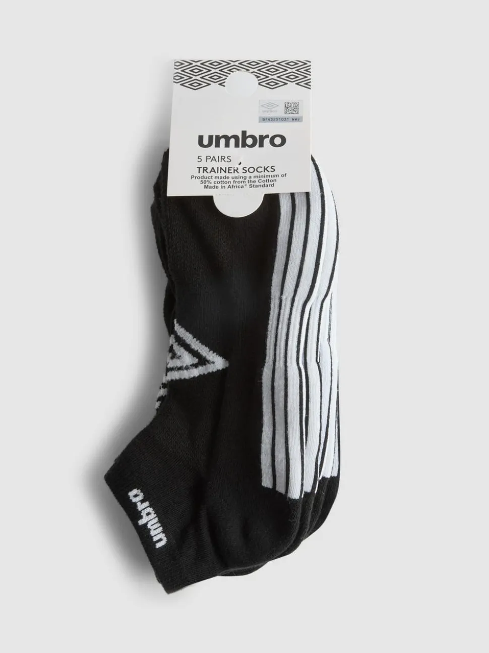 „Umbro“ Sneakersocken, 5er-Pack