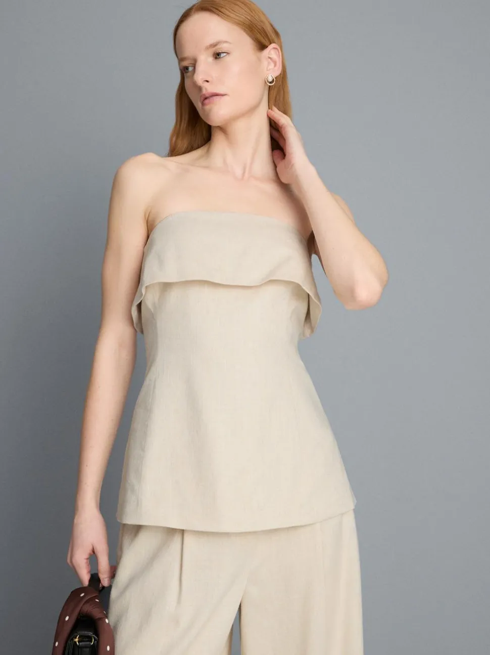 Umgeschlagenes Bandeau-Top