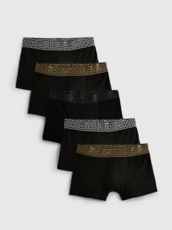 Unterhosen mit Bund in Metallic-Optik, 5er-Pack