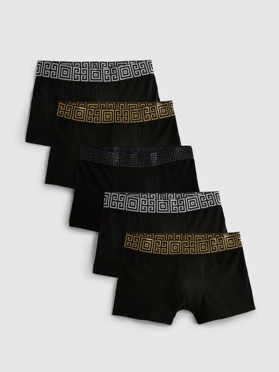 Unterhosen mit Bund in Metallic-Optik, 5er-Pack