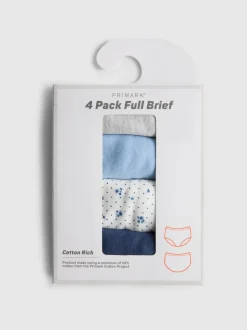 Unterhosen mit hohem Baumwollanteil, 4er-Pack