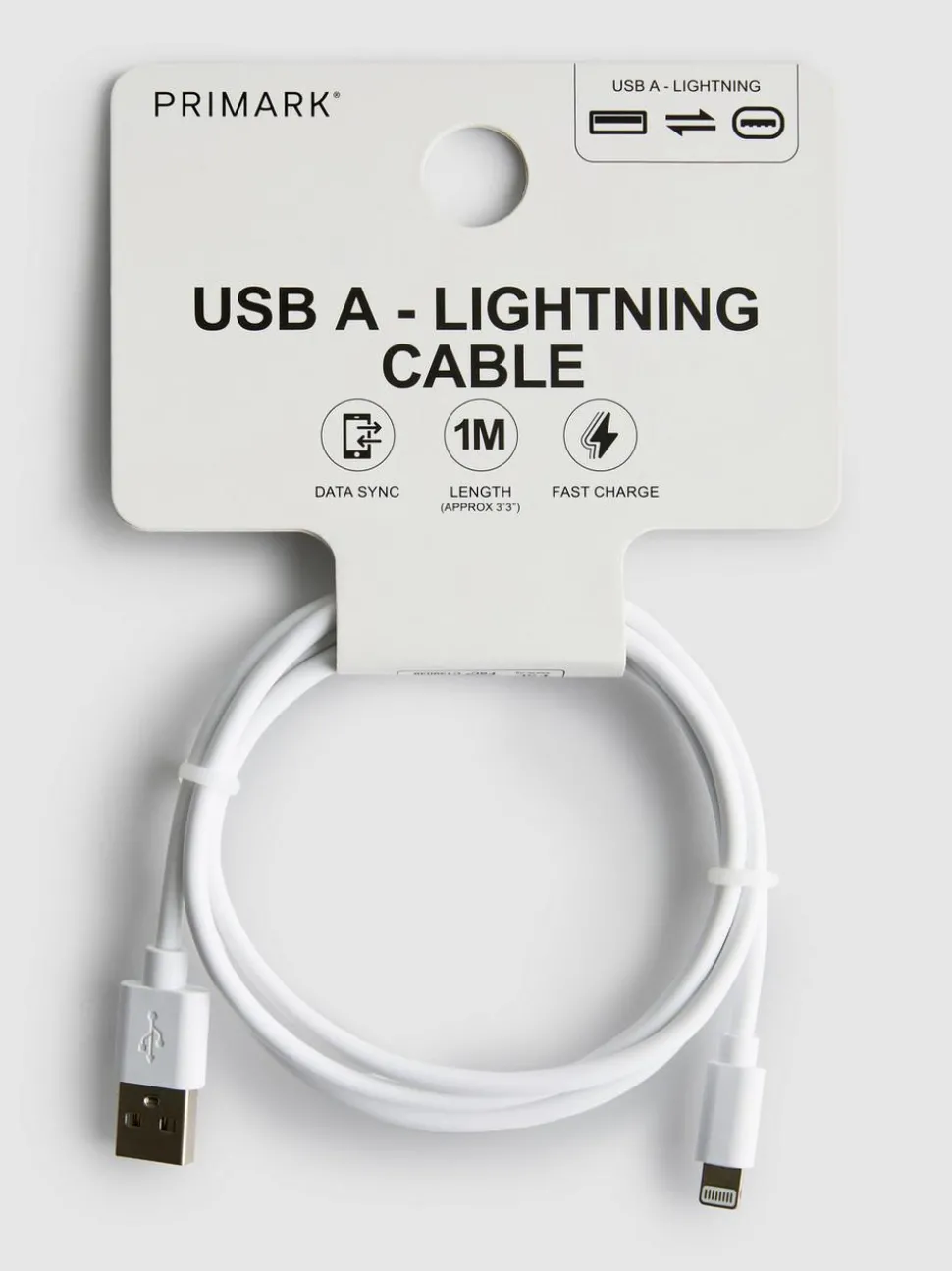 USB A auf Lightning-Ladekabel, 1 m
