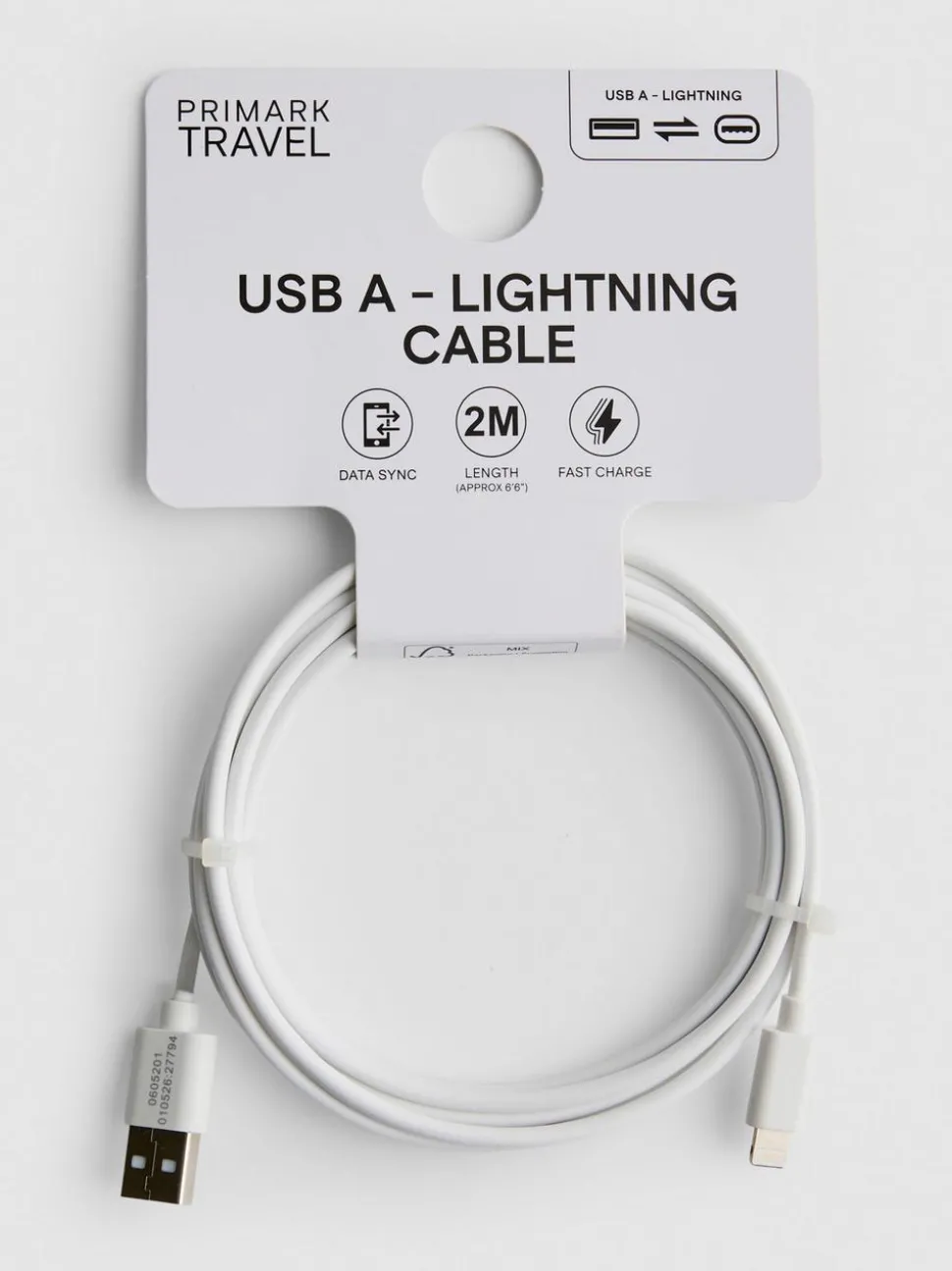 USB-A-zu-Lightning-Ladekabel, 2 m