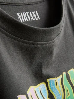 Verwaschenes „Nirvana“ Bandshirt aus Baumwolle