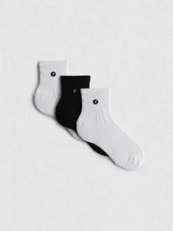 Viertellange Active-Crew-Socken aus Mikrofaser, 3er-Pack